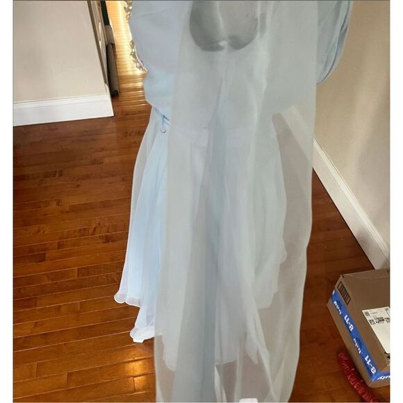 1950s babydoll dress baby blue covered in aurora borealis crystals size in pictu - Picture 6 of 8
